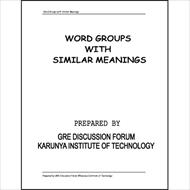 English Learning - Word Groups with Similar Meanings